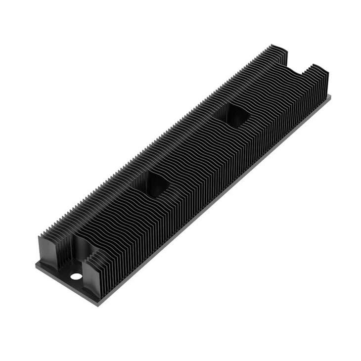 Aluminum Skiving And CNC Machining Radiator With Black Anodizing