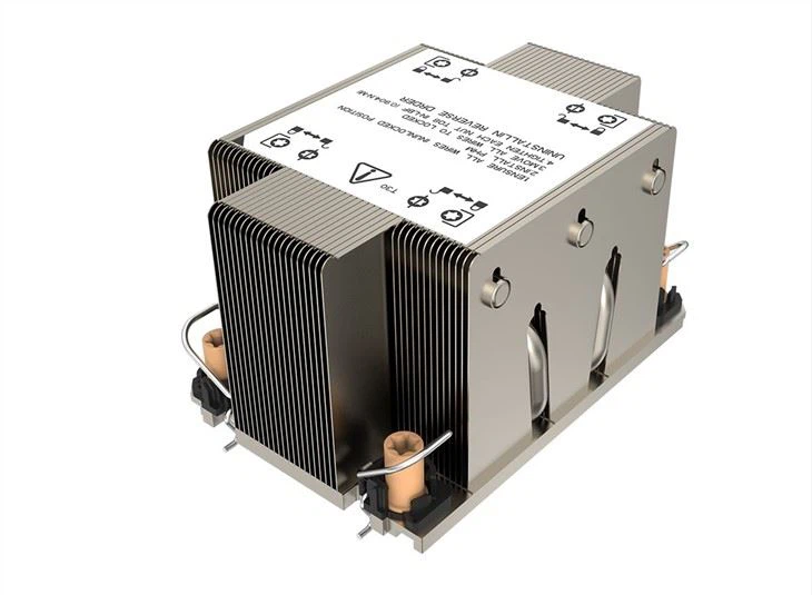 Aluminum Zipper Fin Copper Base 2U Server CPU Heatsink With Heat Pipe For LGA4189