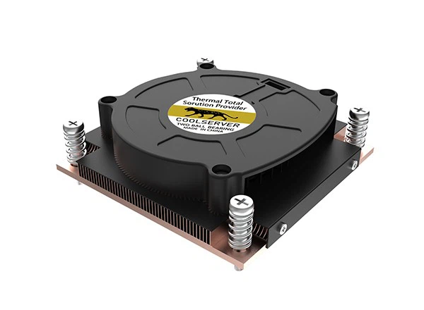 Copper Skived Fin 1U Server CPU Heat Sink