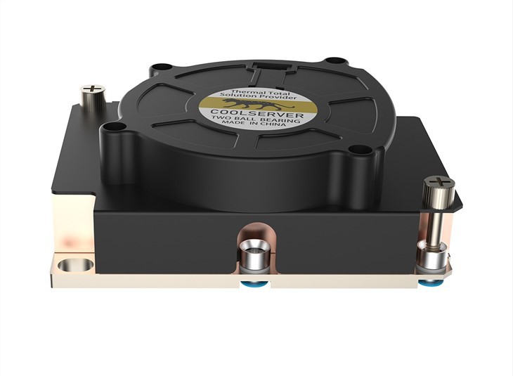 Copper Zipper Fin And Plate Heat Pipe 2U Server CPU Cooler For LGA3647 Narrow