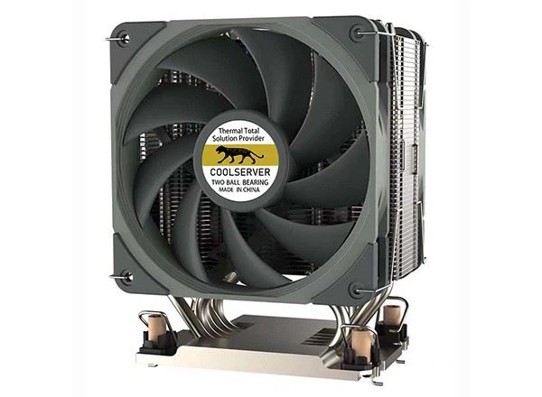 LGA4189 Aluminum Tower Fin Copper Plate 4u Server Active CPU Heat Sink With Heat Pipes