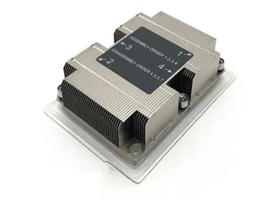 Aluminum Fin And Base Heat Pipe 1U Server CPU Heat Sink With Copper Plate For LGA3647 Narrow